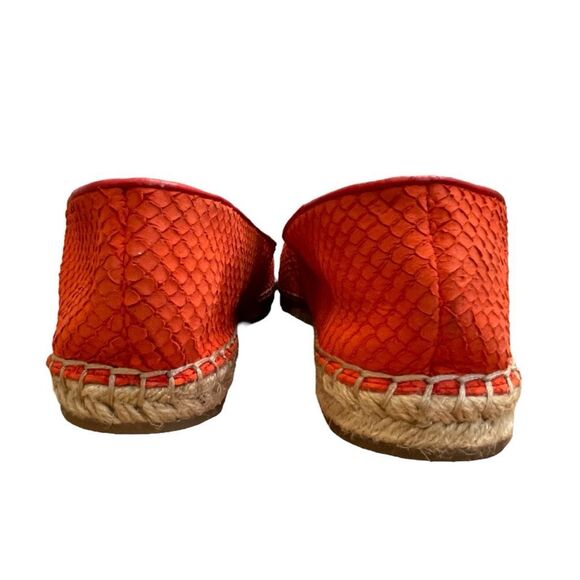 Vince Camuto Driston Espadrilles Flats Orange Suede Snakeskin Animal Print 8 - Picture 5 of 9